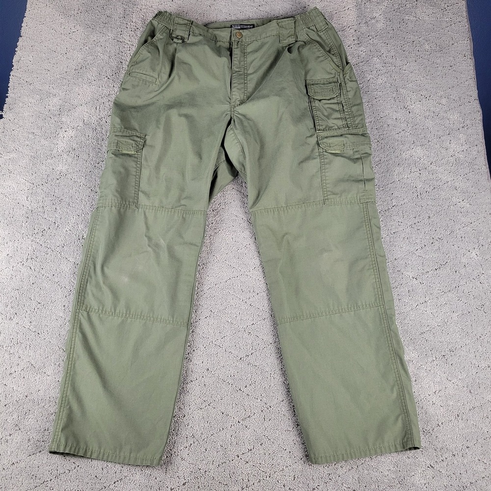 5.11 Tactical Pants Mens 38x32 Green Cargo Ripstop Relaxed Straight Workwear